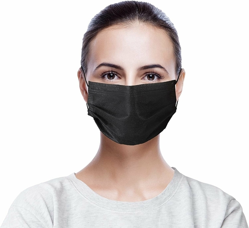 Disposable Black Face Masks in Bulk. Pack of 2500 Adult Mouth & Nose