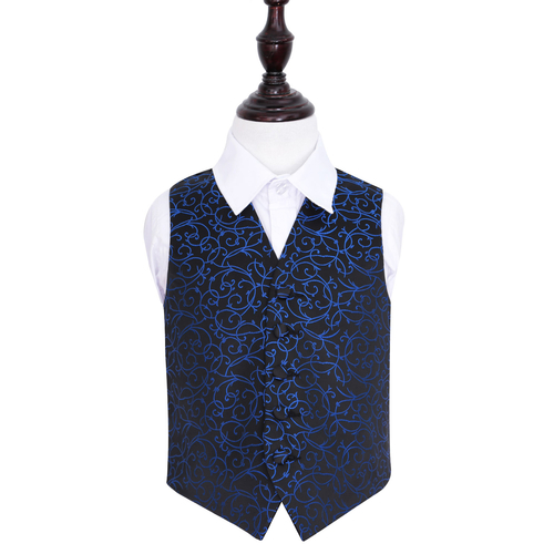 Swirl Waistcoat - Boys - Black & Blue, 28'