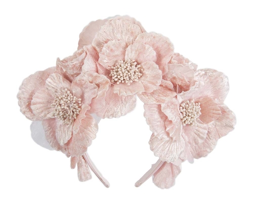 Pink flower halo fascinator