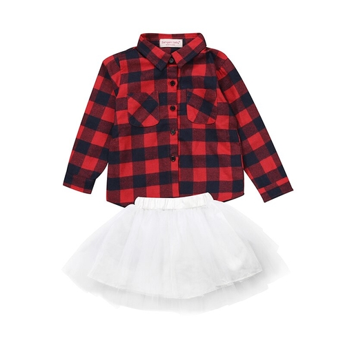 Pudcoco Brand New Children Girls Red Plaid Long