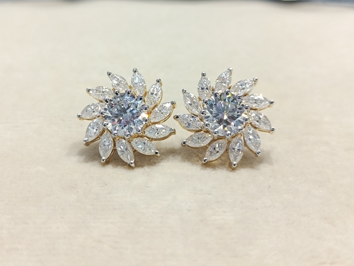 Moissanite Round & Marquise Shape Earring – WE0019