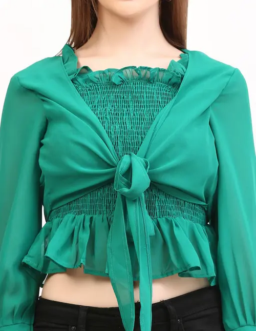 Women Stylish Crop Top green