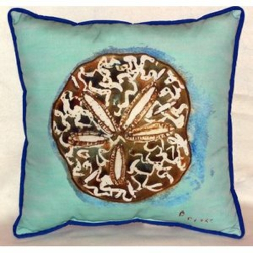 Betsy Drake HJ605C Sand Dollar - Teal Indoor & Outdoor Throw Pillow- 1