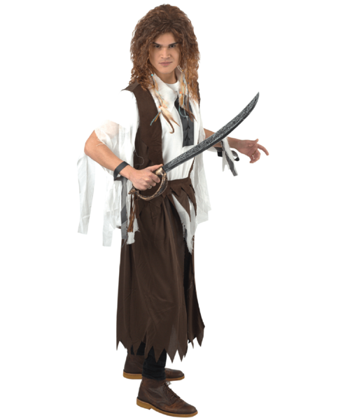 Banana Costumes Goods F-02-001-M Caribbean Pirate Costume, White &