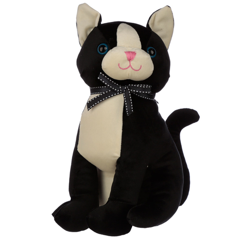 Interior Door Stop - Black Cat with Ribbon