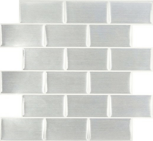 Peel & Impress 24002 Adhesive Wall Tile in Steel Subway