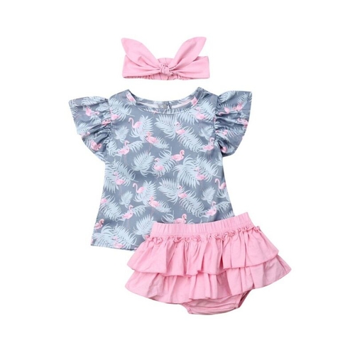 Baby Clothes Set  Cute Flamingo Outfit Baby Girls