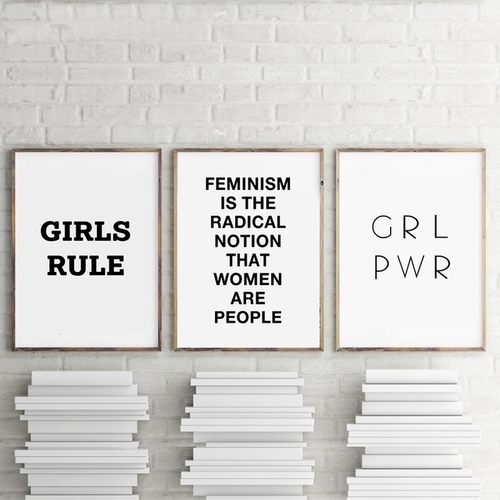 Feminism Decoration Inspirational Quote Canvas Art