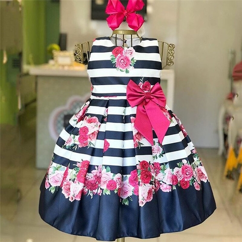 Formal Kids Girl Flower Princess Dress Sleeveless