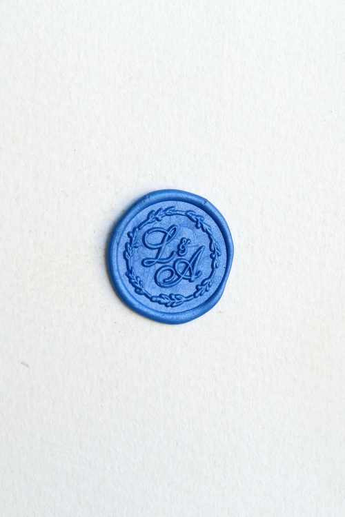 Custom Initials with Wreath Wedding wax seal stamp