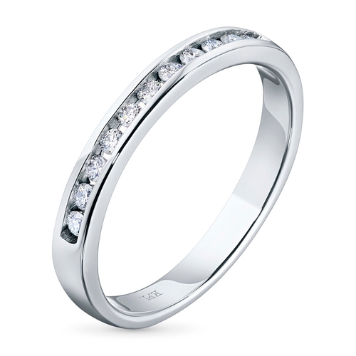 Sterling Silver Ring with 11 Round-Cut Lab-Created Diamonds 0.238