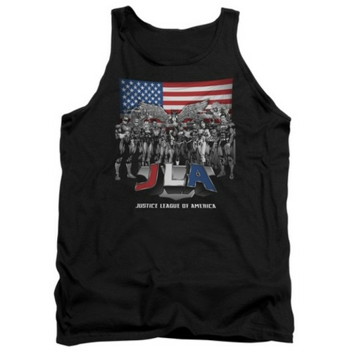 Trevco Jla-All American League Adult Tank Top- Black - Large