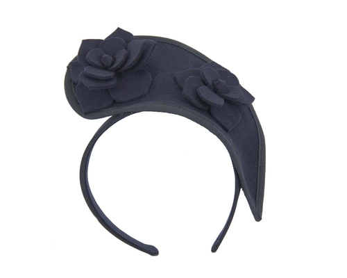 Navy tall winter racing crown fascinator