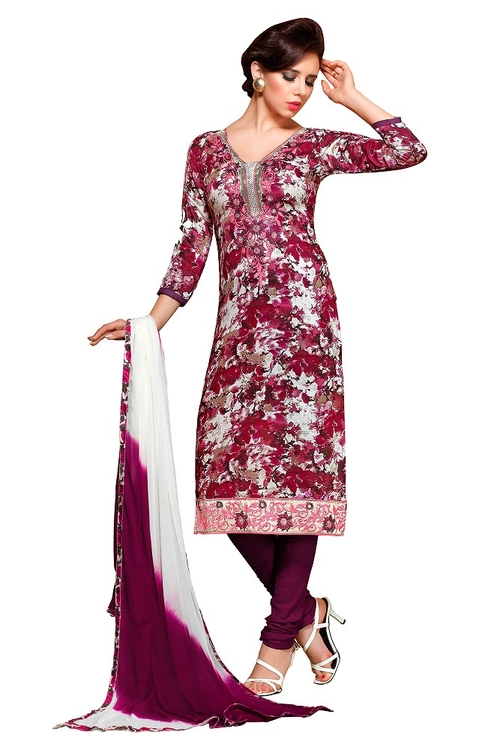 Womens Designer Multi Glaze Cotton Partywear