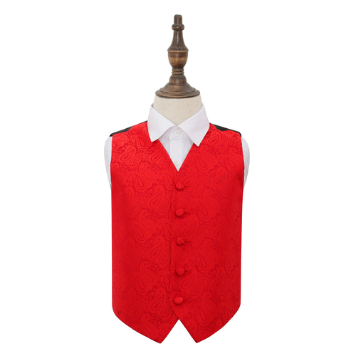 Paisley Waistcoat - Boys - Red, 28'