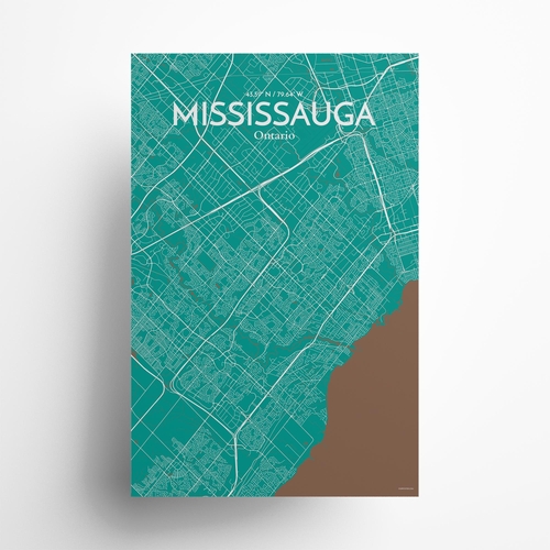 Mississauga City Map Poster