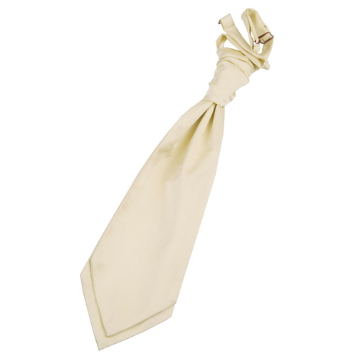 Plain Satin Pre-Tied Ruche Cravat - Champagne