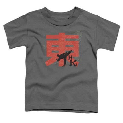 Trevco Hai Karate-Hk Kick Short Sleeve Toddler Tee- Charcoal - Large 4