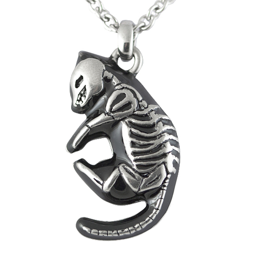 Cat Necklace - Skeletal Feline 