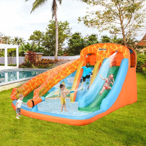 Outsunny Kids Bounce Castle House Inflatable Water Slide Pool Gun