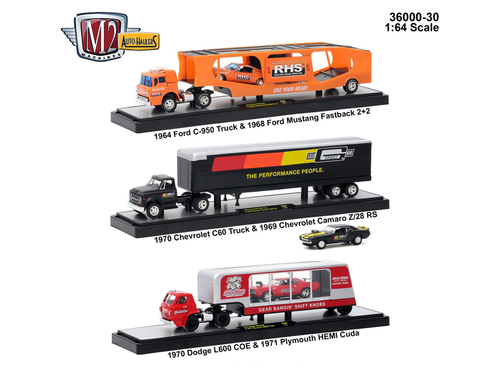 Auto Haulers Release 30, 3 Trucks Set 1/64 Diecast Models by M2