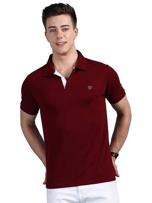 en's Regular Fit Polo Neck Half Sleeve Solid Casual T-Shirt | Polo