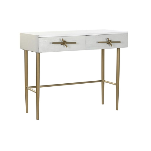 Console DKD Home Decor White Multicolour Golden Metal Iron Mango wood