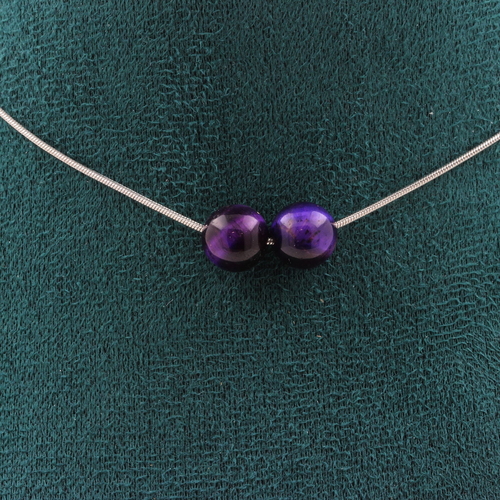 Purple Tiger's Eye 8 mm 2 beads necklace.