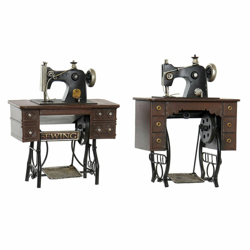 Decorative Figure DKD Home Decor Sewing Machine 16 x 9 x 20 cm Black