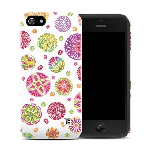 DecalGirl AIPSEHC-RNDFLWRS Apple iPhone SE Hybrid Case - Round Flowers