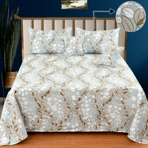 Printed Quilted Bedsheet with matching pillow cover KING SIZE