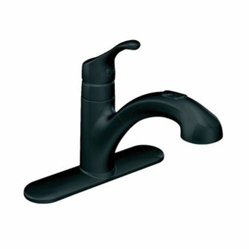 Moenorporated 4315982 Single Handle Pullout Kitchen Faucet  Black