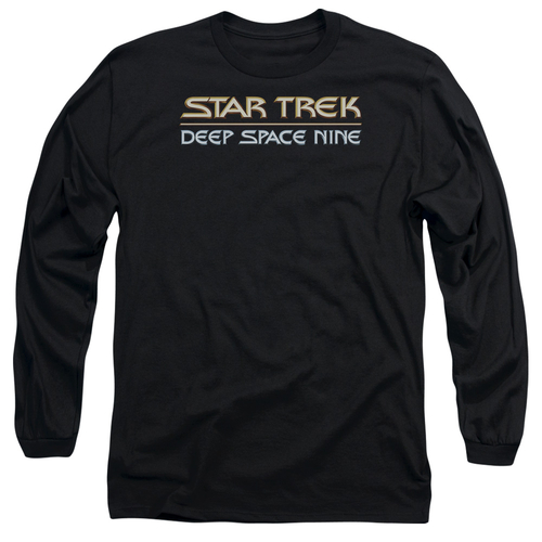 Star Trek & Deep Space Nine Logo-Long Sleeve Adult 18-1 Tee, Black