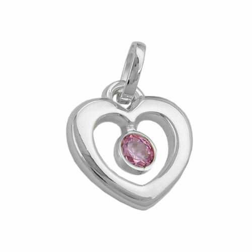 pendant heart with zirconia silver 925