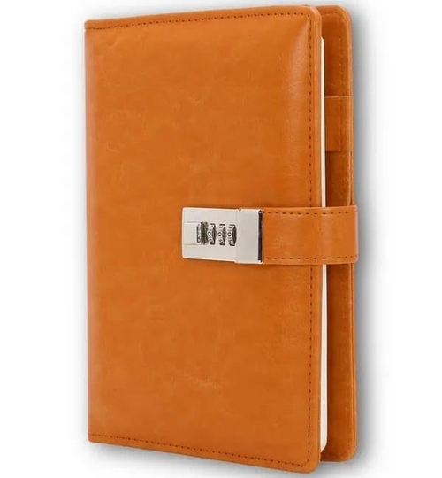 A5 PU Leather Journal with Combination Lock Vintage Lock Journal