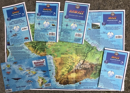 Main Franko Maps F17408 Hawaiian Islands Adventure Map Pack - Oahu Maui Kau image