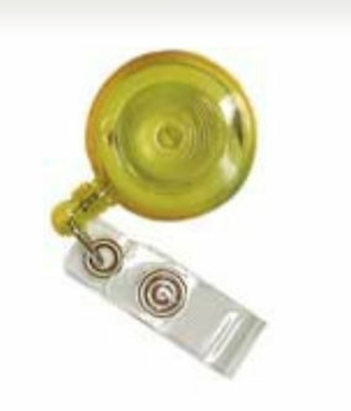 SICURIX Standard ID Badge Reel Round Belt Clip Strap Yellow (68857)