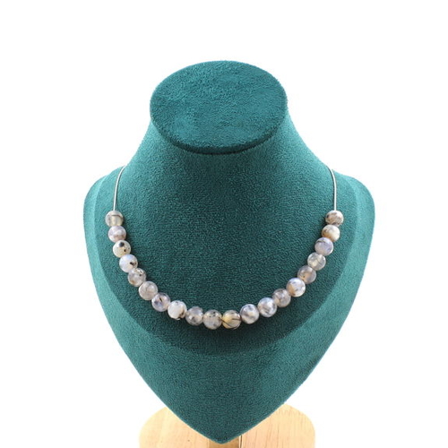 Dragon vein Agate 20 beads 8 mm necklace