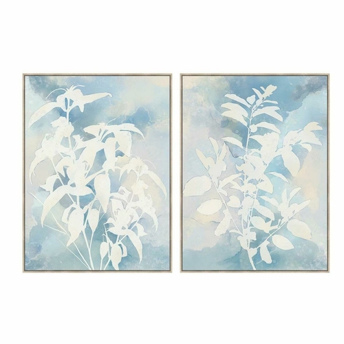 Painting DKD Home Decor 90 x 4 x 120 cm Leaf of a plant Scandinavian
