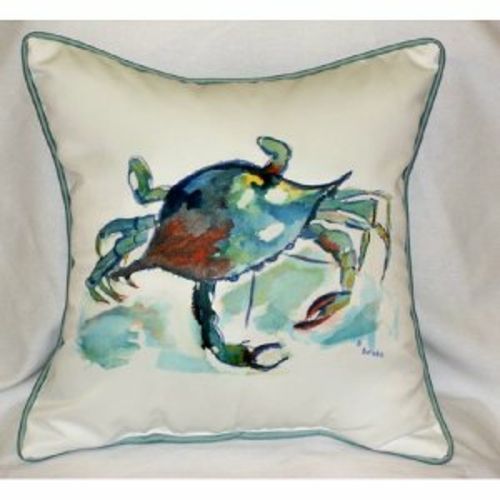 Betsy Drake ZP105 Betsys Crab Throw Pillow- 22 x 22 in.