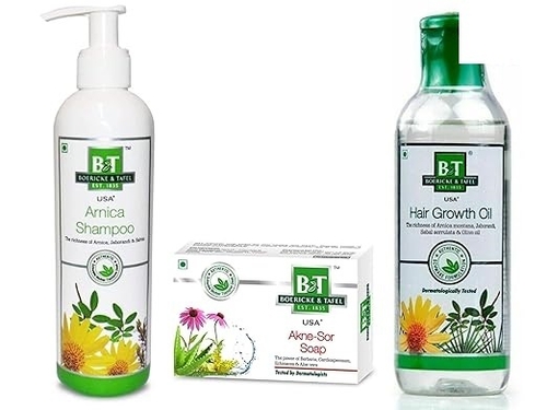 Arnica Shampoo 250 ml+BT Hair Growth Oil 200 ml + BT akne-sor soap