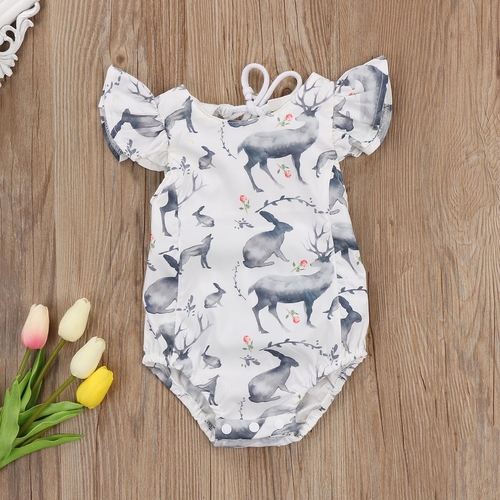 New Newborn Baby Girl Clothing Animals Ruffles