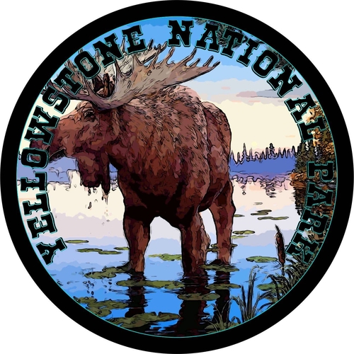 3 Inch Cloth  Patch Yellowstone National Park the moose