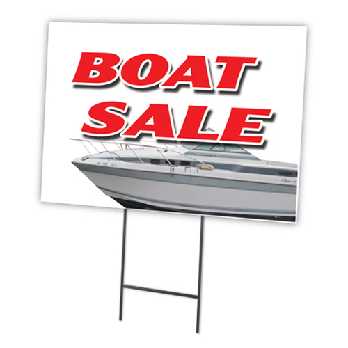 SignMission C-1824-DS-Boat Sale 18 x 24 in. Boat Sale Yard Sign & Stak