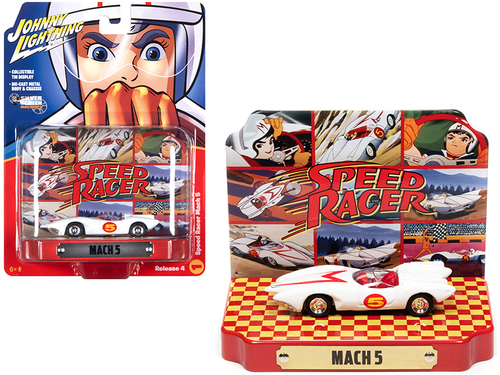 Speed Racer Mach 5 Five White with Collectible Tin Display \Speed