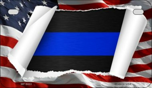 Smart Blonde MP-9433 4 x 7 in. AM Police Flag Scroll Novelty Motorcycl