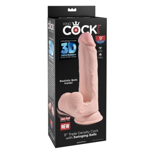 Pipedream King Cock Plus 9 in. Triple-Density Cock With Swinging Balls