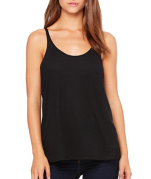 8838 Ladies Slouchy Tank - Black, Medium