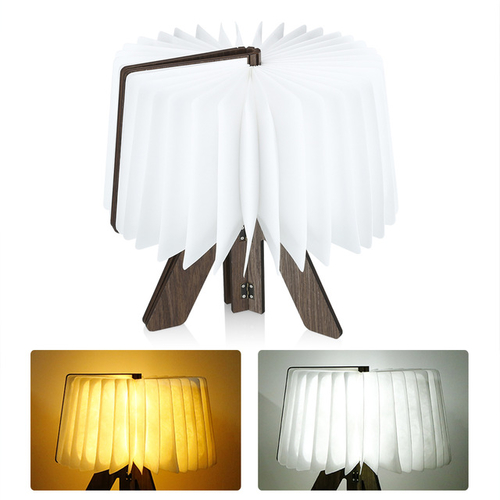 Hot Sale USB Rechargeable LED Wooden Folding Book