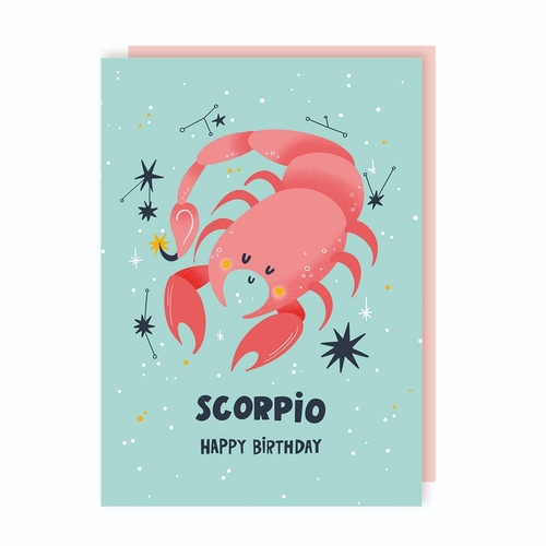 Scorpio Zodiac Sign Birthday Card (Pack of 6)